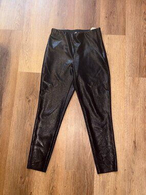 Zara Black Snakeskin Leggings size M